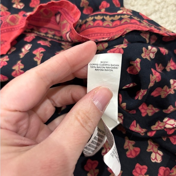 LUCKY BRAND • Women’s Mix Printed Cloth Button Cover Henley Boho Floral Blouse - Picture 6 of 6